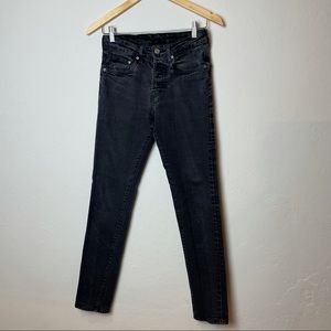 H&M High waisted button closure Dark Charcoal Wash Denim size 24